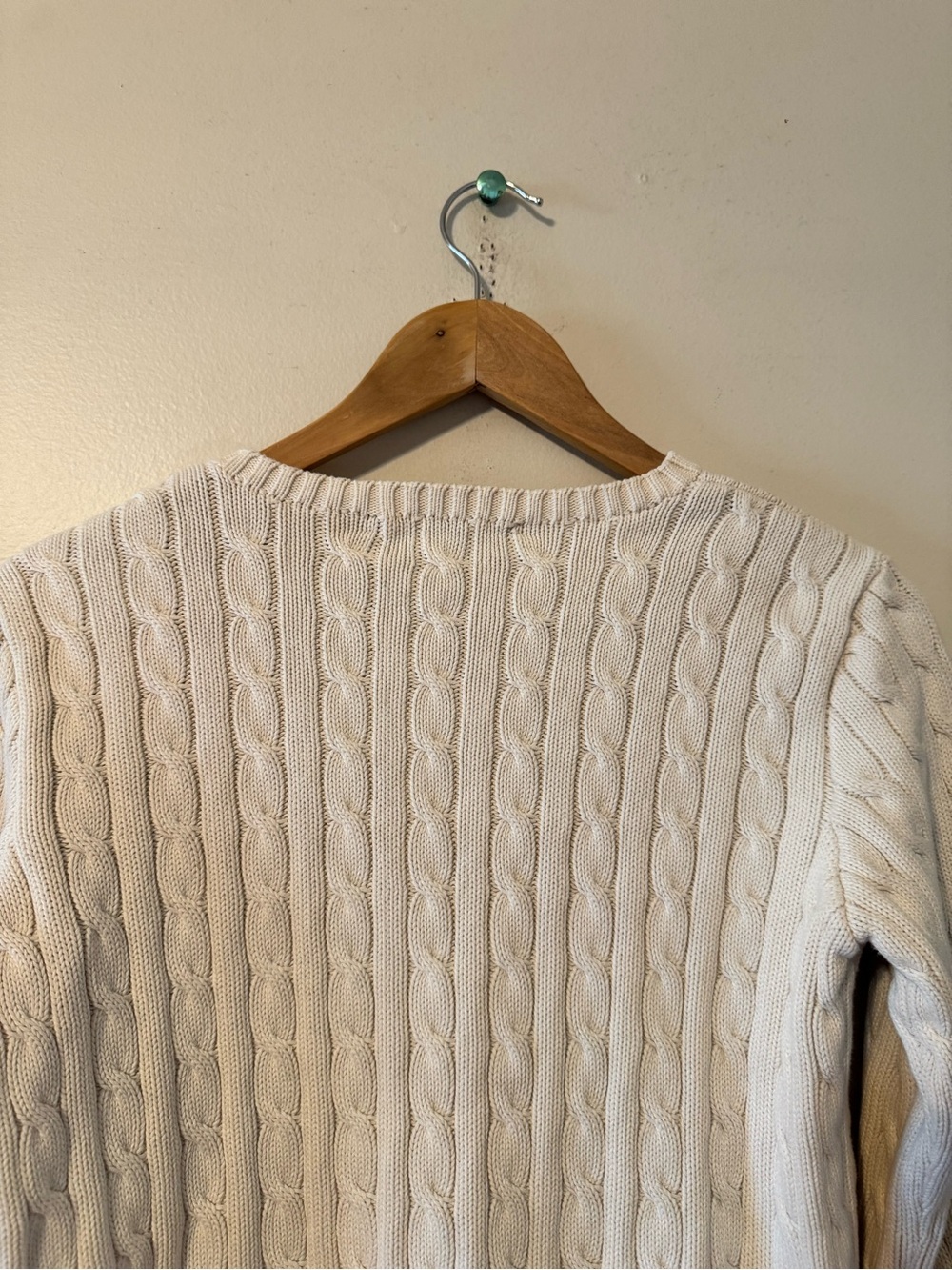 Polo by Ralph Lauren Sport Cream Cable Knit Crewneck Sweater XL Extra Large - Picture 5 of 6